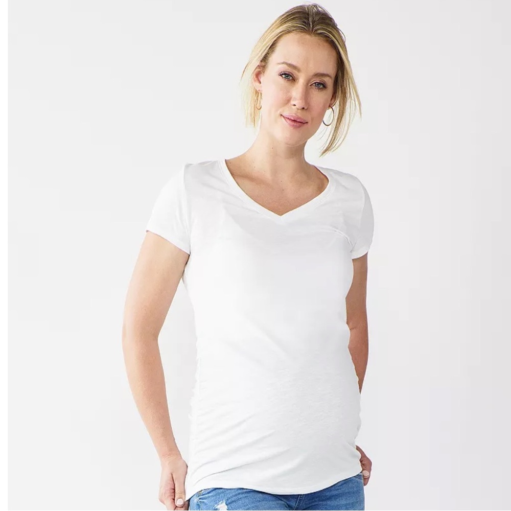 Sonoma Maternity V Neck Shirred T Shirt